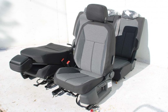 SEAT TARRACO FOTELE SIEDZENIA KOMPLET FOTELI FL LIFT fotel siedzenie tapicerka kanapa 5FJ welur czarne szare antracyt