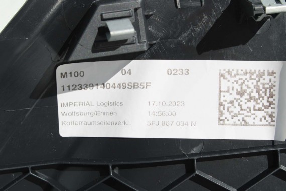 SEAT TARRACO BOCZEK DYWAN TAPICERKA BAGAŻNIKA 524858855B 524868077 5FJ867033AG boczki bagażnik tapicerka 5FJ867034N
