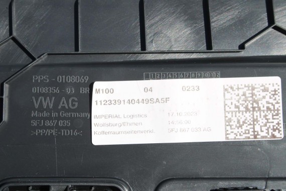 SEAT TARRACO BOCZEK DYWAN TAPICERKA BAGAŻNIKA 524858855B 524868077 5FJ867033AG boczki bagażnik tapicerka 5FJ867034N
