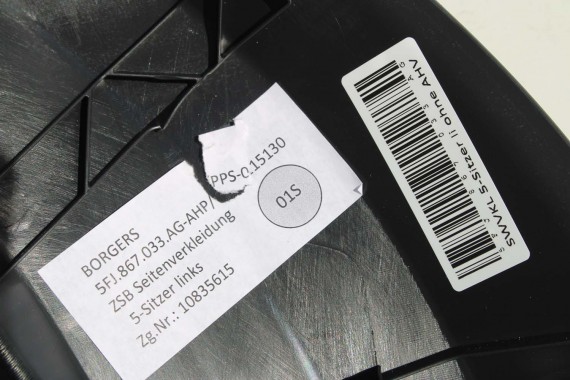 SEAT TARRACO BOCZEK DYWAN TAPICERKA BAGAŻNIKA 524858855B 524868077 5FJ867033AG boczki bagażnik tapicerka 5FJ867034N