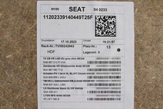 SEAT TARRACO BOCZEK DRZWI 5NB867012R VW TIGUAN II ALLSPACE 5NB867012R 5NB 867 012 R drzwiowy 5NB867012 5NC867012
