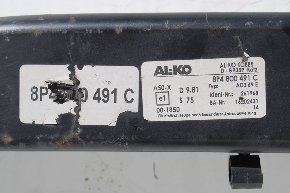 AUDI A3 BELKA TYLNA TYŁ + HAK HOLOWNICZY zderzaka 8P4800491C 8P0800495 8P4800491A holowniczy wzmocnienie 8P4800491B 8P4 800 491