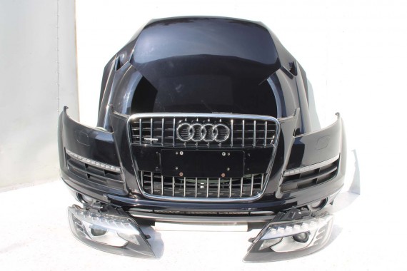 AUDI Q7 LIFT PRZÓD 4L maska błotniki zderzak pas przedni lampy wzmocnienie błotnik lampa xenon 2T2T LC9X Głęboka Czarny LED FL