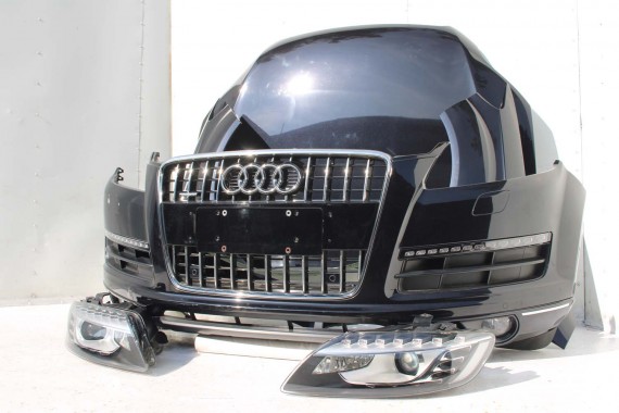 AUDI Q7 LIFT PRZÓD 4L maska błotniki zderzak pas przedni lampy wzmocnienie błotnik lampa xenon 2T2T LC9X Głęboka Czarny LED FL
