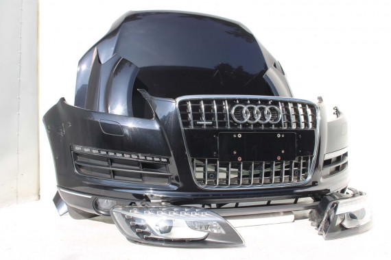 AUDI Q7 LIFT PRZÓD 4L maska błotniki zderzak pas przedni lampy wzmocnienie błotnik lampa xenon 2T2T LC9X Głęboka Czarny LED FL