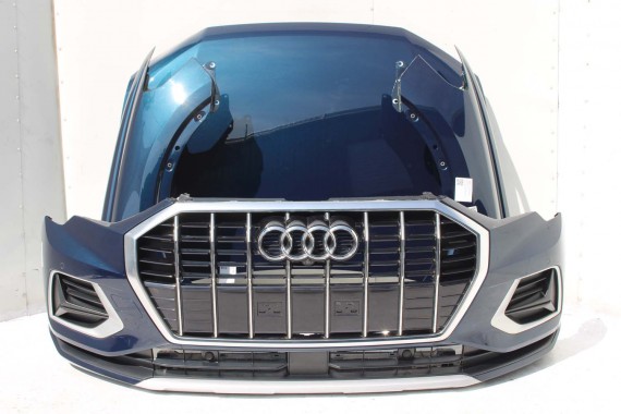 AUDI Q3 83A II PRZÓD maska błotniki zderzak pas przedni lampy wzmocnienie błotnik lampa FULL B9B9 LX5E Kosmosblau Niebieski F3
