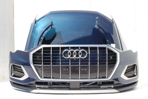 AUDI Q3 83A II PRZÓD maska błotniki zderzak pas przedni lampy wzmocnienie błotnik lampa FULL B9B9 LX5E Kosmosblau Niebieski F3