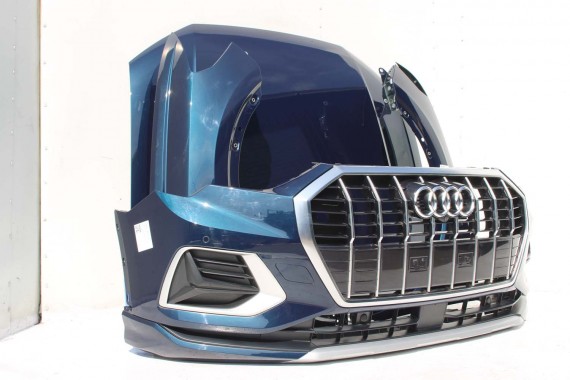 AUDI Q3 83A II PRZÓD maska błotniki zderzak pas przedni lampy wzmocnienie błotnik lampa FULL B9B9 LX5E Kosmosblau Niebieski F3