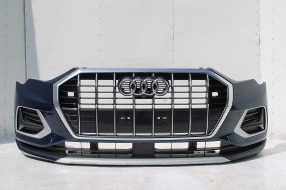 AUDI Q3 83A II PRZÓD maska błotniki zderzak pas przedni lampy wzmocnienie błotnik lampa FULL B9B9 LX5E Kosmosblau Niebieski F3