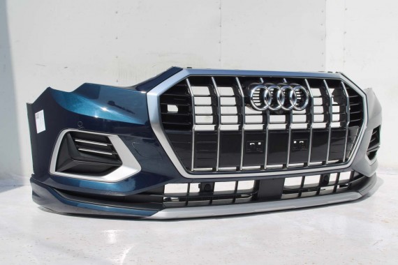AUDI Q3 83A II PRZÓD maska błotniki zderzak pas przedni lampy wzmocnienie błotnik lampa FULL B9B9 LX5E Kosmosblau Niebieski F3