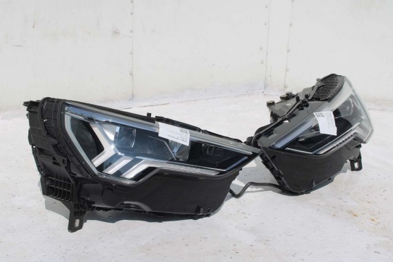 AUDI Q3 83A II PRZÓD maska błotniki zderzak pas przedni lampy wzmocnienie błotnik lampa FULL B9B9 LX5E Kosmosblau Niebieski F3