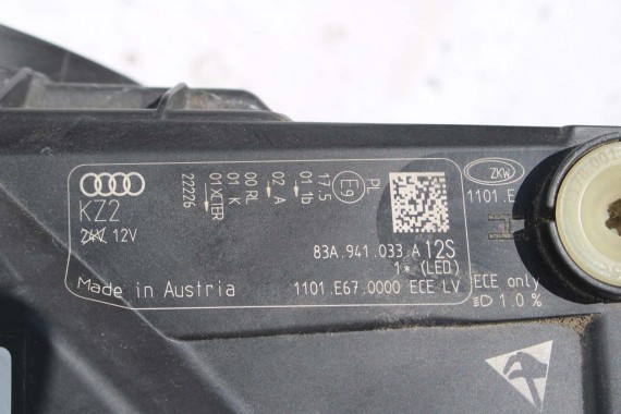 AUDI Q3 83A II PRZÓD maska błotniki zderzak pas przedni lampy wzmocnienie błotnik lampa FULL B9B9 LX5E Kosmosblau Niebieski F3