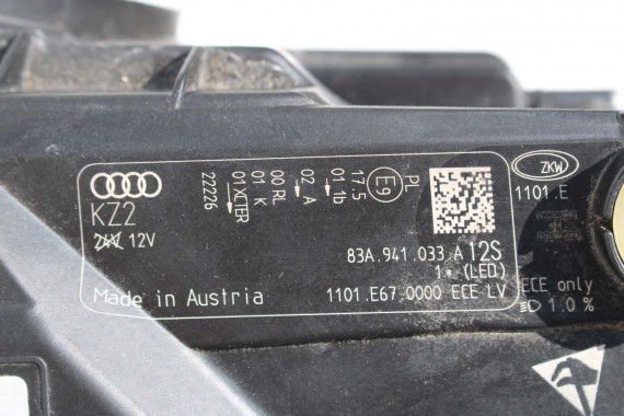 AUDI Q3 83A II PRZÓD maska błotniki zderzak pas przedni lampy wzmocnienie błotnik lampa FULL B9B9 LX5E Kosmosblau Niebieski F3