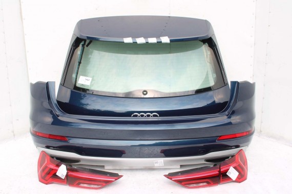 AUDI Q3 83A II TYŁ ZDERZAK + KLAPA BAGAŻNIKA + LAMPY lampa tylny Matrix B9B9 LX5E Kosmosblau Niebieski F3 83A827025 83A807511
