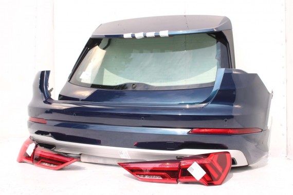 AUDI Q3 83A II TYŁ ZDERZAK + KLAPA BAGAŻNIKA + LAMPY lampa tylny Matrix B9B9 LX5E Kosmosblau Niebieski F3 83A827025 83A807511