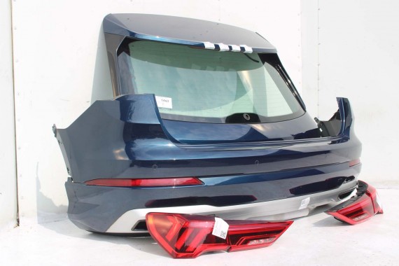 AUDI Q3 83A II TYŁ ZDERZAK + KLAPA BAGAŻNIKA + LAMPY lampa tylny Matrix B9B9 LX5E Kosmosblau Niebieski F3 83A827025 83A807511