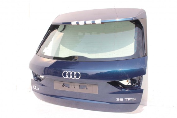 AUDI Q3 83A II TYŁ ZDERZAK + KLAPA BAGAŻNIKA + LAMPY lampa tylny Matrix B9B9 LX5E Kosmosblau Niebieski F3 83A827025 83A807511