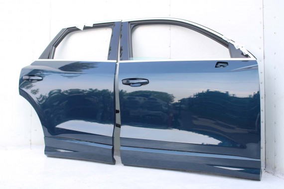 AUDI Q3 II 83A DRZWI PRAWE PRZÓD + TYŁ STRONA PRAWA przednie + tylne 2 sztuki B9B9 LX5E Kosmosblau Niebieski 83A831052 83A833052