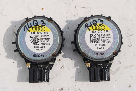 AUDI Q2 Q3 GŁOŚNIKI ZESTAW GŁOŚNIKÓW 83A035399 83A035415 83A035411 83A035398 83A035382 FL LIFT GŁOŚNIK TUBA A1 A3 83A 035 411