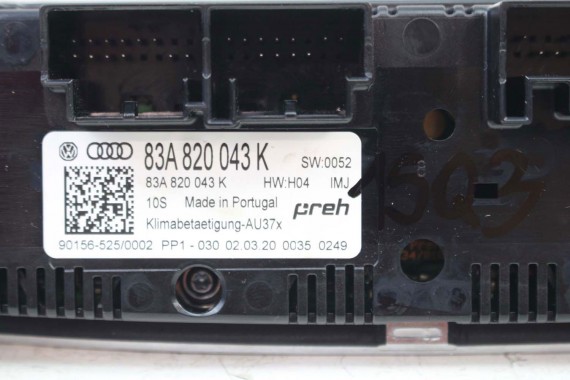 AUDI Q3 PANEL KLIMATYZACJI KLIMY 83A820043K 83A 820 043 K moduł sterownik nawiewu 83A 83A820043K 83A820043F 83A820043K 83A820043