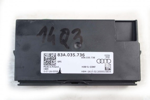 AUDI RSQ3 Q3 PORT USB PRZYŁĄCZE AUX 83A035736 83A 035 736 83A F3 PANEL GNIAZDO USBC - c WEJŚCIE 83A035736 83A035736  83A035736