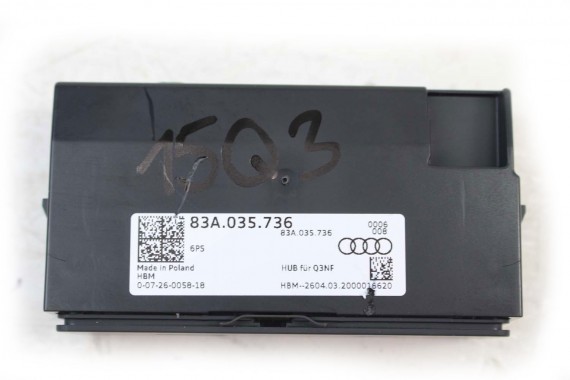 AUDI RSQ3 Q3 PORT USB PRZYŁĄCZE AUX 83A035736 83A 035 736 83A F3 PANEL GNIAZDO USBC - c WEJŚCIE 83A035736 83A035736  83A035736