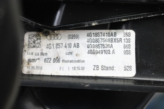AUDI A6 LUSTERKO DRZWI PRAWE 12pin LY9T 4G zewnętrzne 12 pinów kabli W1W1 LX5R 4G1857410AB 4G1857410AE 4G1857410BE Niebieski