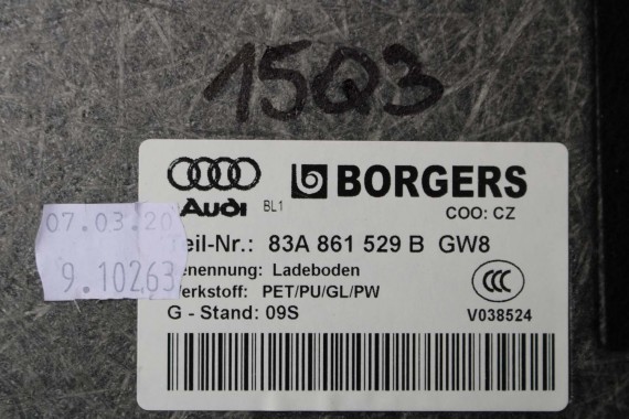 AUDI Q3 F3 BOCZEK DYWAN TAPICERKA BAGAŻNIKA 83A861529B 83A863879E 83A863880D boczki bagażnik tapicerka 83A864483B 83A 861 529