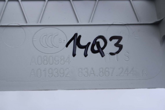 AUDI Q3 POSZYCIE SŁUPEK B 83A867243B 83A867244B 83A 867 243 244 górne podsufitki kolor szary SŁUPKA srebrny 83A867243 83A867244