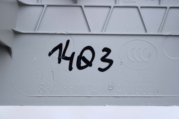 AUDI Q3 POSZYCIE SŁUPEK B 83A867243B 83A867244B 83A 867 243 244 górne podsufitki kolor szary SŁUPKA srebrny 83A867243 83A867244