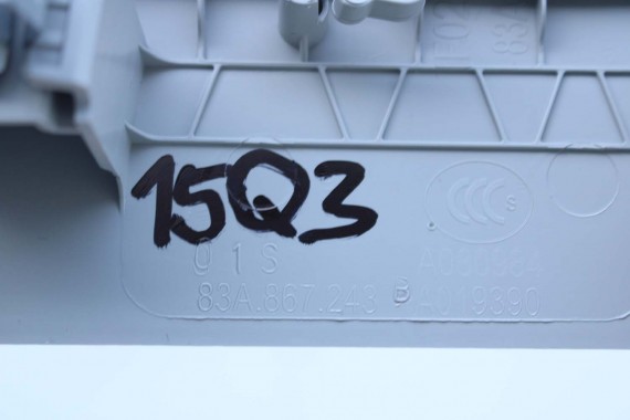 AUDI Q3 POSZYCIE SŁUPEK B 83A867243B 83A867244B 83A 867 243 244 górne podsufitki kolor szary SŁUPKA srebrny 83A867243 83A867244