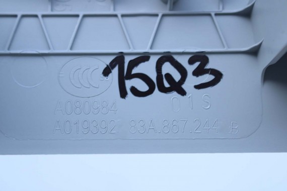 AUDI Q3 POSZYCIE SŁUPEK B 83A867243B 83A867244B 83A 867 243 244 górne podsufitki kolor szary SŁUPKA srebrny 83A867243 83A867244