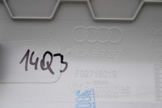 AUDI Q3 POSZYCIE SŁUPEK C 83A867287 83A867288 83A 867 287 288 górne podsufitki kolor szary SŁUPKA srebrny 83A867287 83A867288