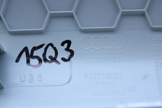 AUDI Q3 POSZYCIE SŁUPEK C 83A867287 83A867288 83A 867 287 288 górne podsufitki kolor szary SŁUPKA srebrny 83A867287 83A867288