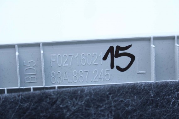 AUDI Q3 POSZYCIE SŁUPEK D 83A867245 83A867246 83A 867 243 245 górne podsufitki kolor szary SŁUPKA srebrny 83A867245 83A867246