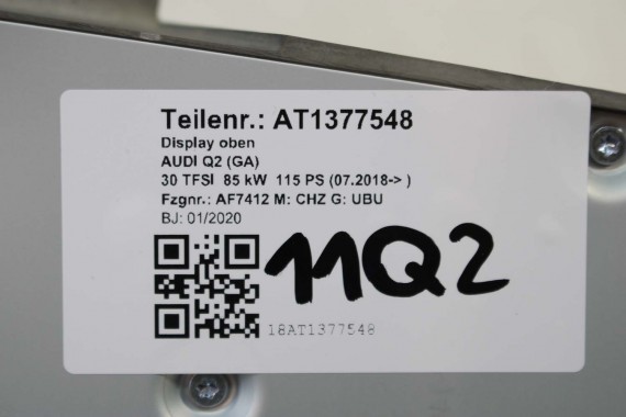 AUDI Q2 MONITOR 3G 81A919604B WYŚWIETLACZ 7" CALA CALI EKRAN 81A919604A 81A919604 LCD 81A 919 604 B NAWIGACJA 81A919604B
