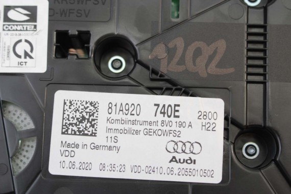 AUDI Q2 ZEGARY LICZNIKI 81A920740E 81A 920 740 E ZEGAR LICZNIK ZESTAW WSKAŹNIKÓW benzynowy 81A920740E BENZYNA 81A920740E 2016-