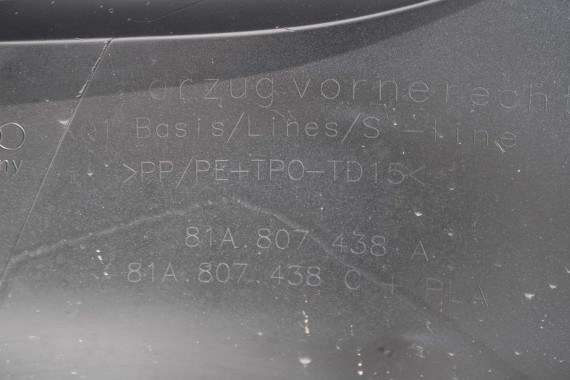 AUDI Q2 PRZÓD maska błotniki zderzak pas przedni lampy wzmocnienie błotnik lampa 81A FULL LED Kolor: G3G3	LX7M 	Nanograu Szary