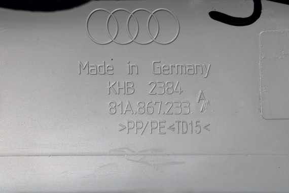 AUDI Q2 POSZYCIE SŁUPEK A 81A867233 81A867234 górne podsufitki kolor szary SŁUPKA srebrny 81A867233A 81A867234A 81A 867 233 DTR
