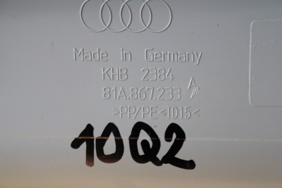 AUDI Q2 POSZYCIE SŁUPEK A 81A867233 81A867234 górne podsufitki kolor szary SŁUPKA srebrny 81A867233A 81A867234A 81A 867 233 DTR