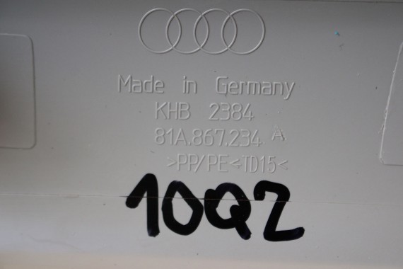 AUDI Q2 POSZYCIE SŁUPEK A 81A867233 81A867234 górne podsufitki kolor szary SŁUPKA srebrny 81A867233A 81A867234A 81A 867 233 DTR
