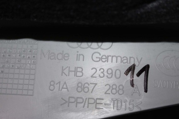 AUDI Q2 POSZYCIE SŁUPEK C 81A867287A 81A867288A 81A 867 287 288 górne podsufitki kolor szary SŁUPKA srebrny 81A867287 81A867288