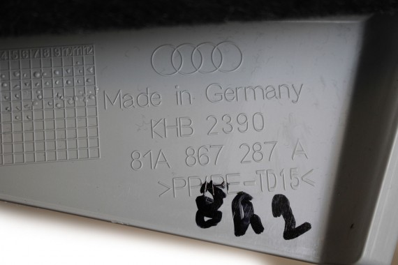 AUDI Q2 POSZYCIE SŁUPEK C 81A867287A 81A867288A 81A 867 287 288 górne podsufitki kolor szary SŁUPKA srebrny 81A867287 81A867288