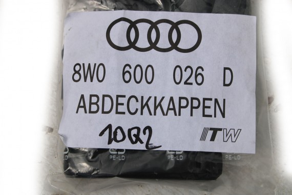 AUDI NAKŁADKI ŚRUBY 8W0600026C DO FELG zabezpieczenia na koła na felgi koła kapsle zabezpieczenia 8W0 600 026 C OZDOBNE