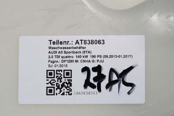 AUDI A4 A5 ZBIORNIK SPRYSKIWACZY 8T0955453C 8T0955453B 8T0955453A 8T1955463B 8T1955463C 8T0955453C 8K 8T 3B7955681 8T0955453C