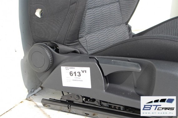 VW EOS FOTELE KOMPLET FOTELI siedzeń siedzenia fotel tapicerka 1Q 1Q0 welur kolor czarno - szary