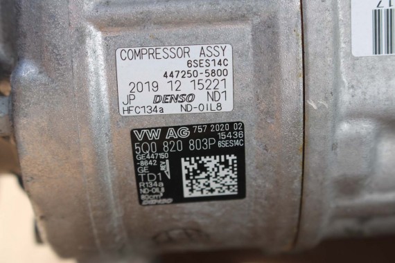 VW AUDI SEAT SKODA POMPA KLIMATYZACJI KLIMY 5Q0820803P 5Q0820803P 5Q0 820 803 P sprężarka DENSO 5Q0820803P 5Q0820803P 5Q0820803P