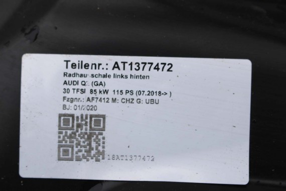 AUDI Q2 NADKOLE TYLNE TYŁ 81A810171A 81A810172A 81A 810 171 A 81A 810 172 A lewe prawe 81A810171 81A810172 81A810171A 81A810172A