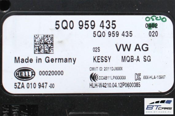 AUDI A3 VW SKODA SEAT STEROWNIK KESSY 5Q0959435 5Q0959435A 5Q0 959 435 moduł 5Q0 959 435 A