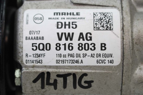 VW AUDI POMPA KLIMY SPRĘŻARKA 5Q0816803B 5Q0816803 5Q0816803D 5Q0 816 803 B 5Q0816803C 5Q0816803H 5Q0816803F producent MAHLE